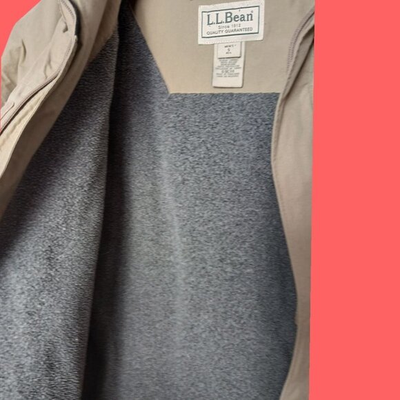 L.L.Bean Vtg Mens Jacket With Fleece Lining & Zip beige Small - Picture 15 of 16